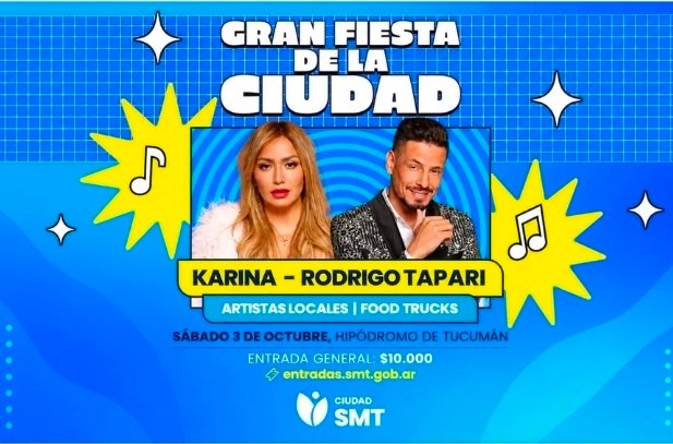 Karina y Rodrigo Tapari protagonizarán la Gran Fiesta de la Ciudad